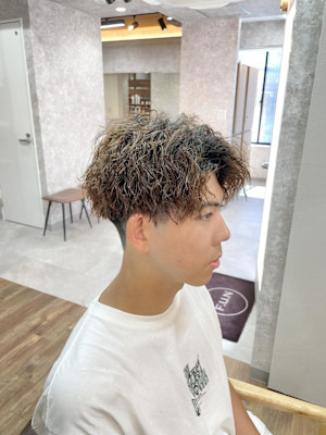 ツイストパーマ(茶髪)