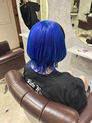 原色ブルー×ブリーチ×ウルフ