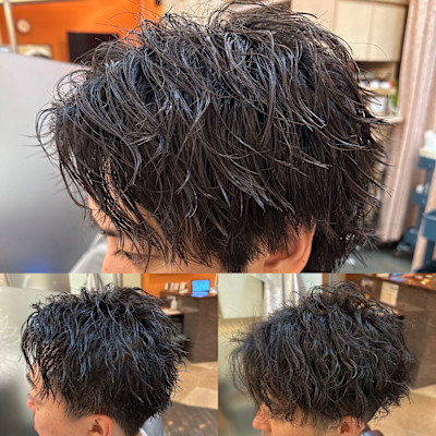 ナチュラルソフトツイストスパイラルパーマツーブロック