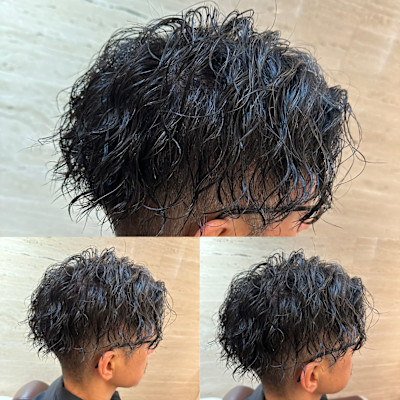 30代40代ソフトツイストスパイラルツーブロック刈り上げ