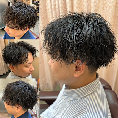 ツイストスパイラル/センターパート/ツーブロック/刈り上げ