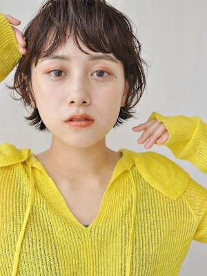 伸ばしかけショートのニュアンスパーマ