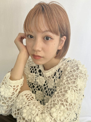 コンパクトボブ/ミニボブ/オレンジベージュ 