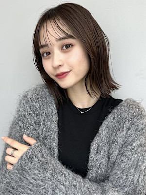 前髪似合わせカットくびれレイヤーカットボブ10代20代