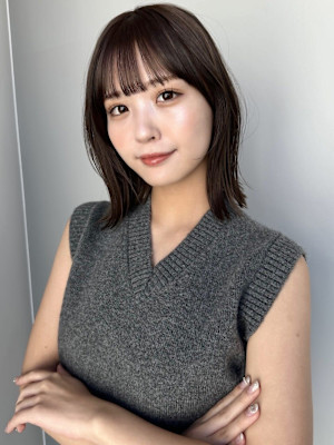 似合わせカットイメチェンシースルーバング結べるボブ20代