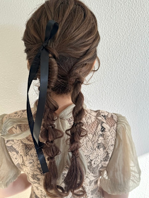 ツインの編みおろしアレンジ