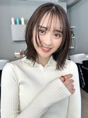 大人かわいいフェイスレイヤー20代30代渋谷こなれミデ前髪