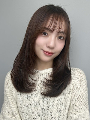 ワンカール/前髪カット/トリートメント/フェミニンロング 