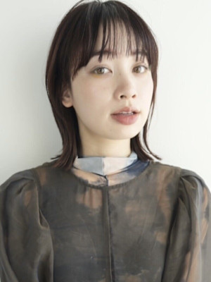 ワイドバング/カカオブラウン/髪質改善カラー/こなれミディ