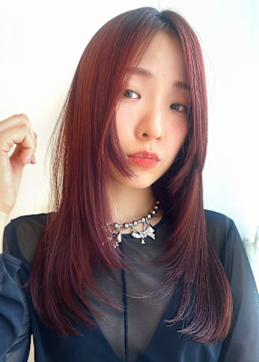 【オツ　渋谷】段カット/レッドカラー/艶カラー/髪質改善/ 