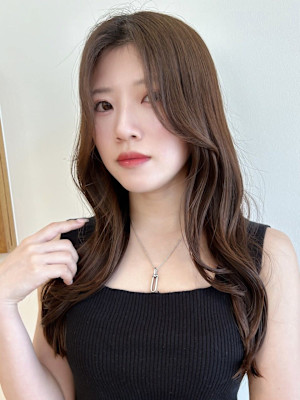 ロングレイヤー/韓国巻き/ワンホンヘア/イメチェン/艶髪 