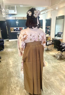 卒業式  編み込みハーフアップスタイル