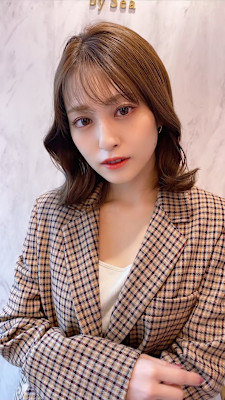 韓国髪質改善レイヤーカットホワイトブロンドワイドバング美髪