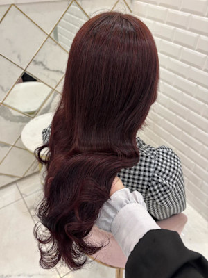 ブリーチなしワインレッド＊まゆ