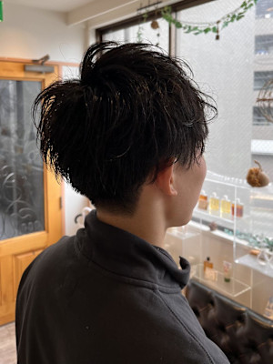 ワンカールニュアンスパーマ×王道マッシュ