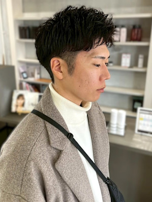 ツーブロック アップバング ビジネス 30代40代 爽やか