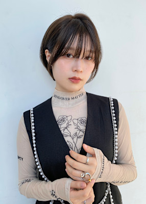 イメチェン外ハネボブ美髪ワイドバングレイヤーショート/原宿