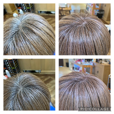 明るめカラーで白髪ぼかし