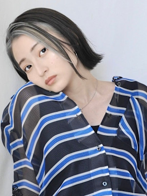 ボブ/切りっぱなし/フェイスフレーミング/アンブレラカラー