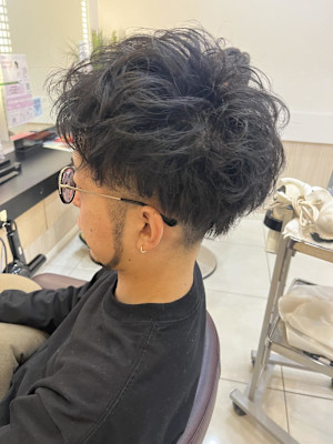 メンズツーブロック×シャドウパーマ