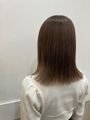 ミルクティーベージュ×切りっぱなし