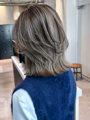 マロンベージュウェーブミディアム_ba542531