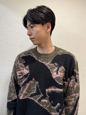 池袋センターパート毛流れパーマ◎[池袋メンズ美容室］