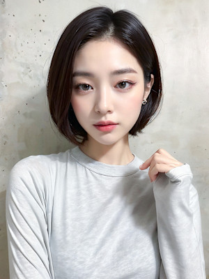 透明感カラーの抜け感ストレート