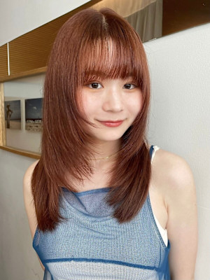 ブラウンオレンジ/明るめカラー/レイヤー/10代/20代/