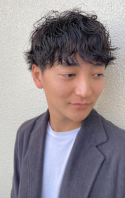 スパイラルパーマ縦落ちマッシュ【池袋メンズカット/パーマ】