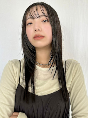 顔まわりレイヤー／ザクザクレイヤー/シースルーバング/