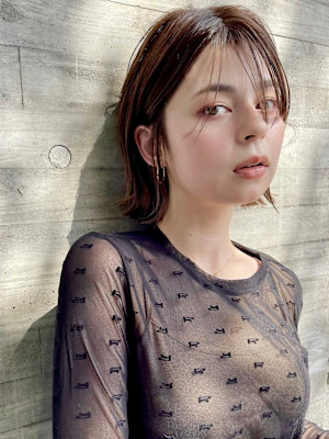 切りっぱなし/ボブ/シースルーバング/長め前髪/