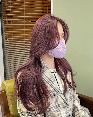 暖色ラベンダーカラー骨格顔まわり韓国カット