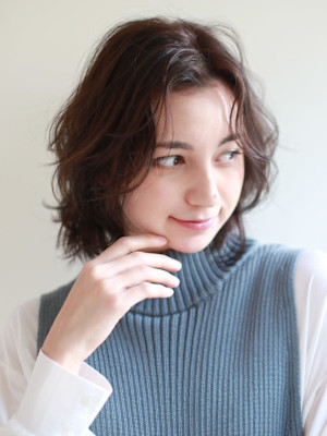 パーマミディアムショートスタイル【護国寺駅.目白台】