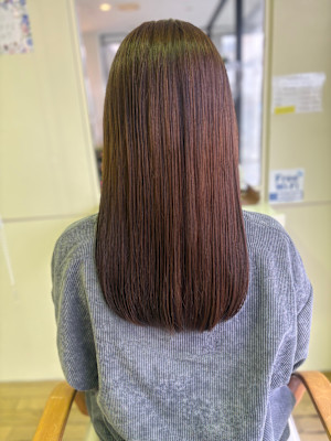 ★ロングボブ×ベージュブラウン