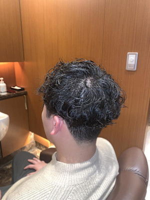 ツーブロ×スパイラルパーマ