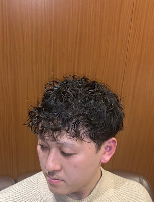 ツーブロ×スパイラルパーマ