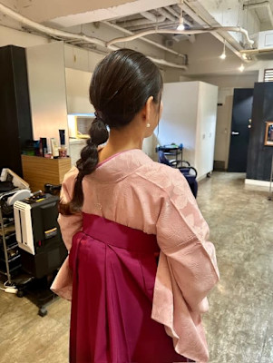 卒業式　袴  ロング編みおろしオニオンスタイル