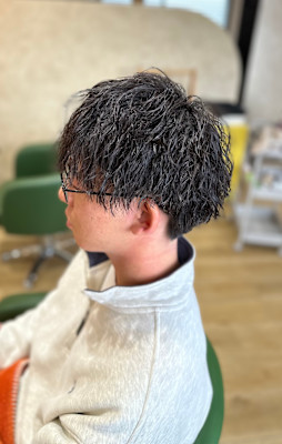 メンズショート×ツイストスパイラルパーマ