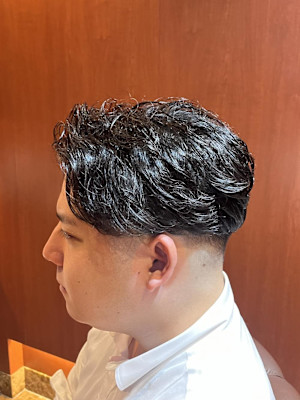 銀座　理容室　フェードパーマスタイル