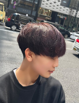 銀座　理容室　デザインカラー　ハイライト　