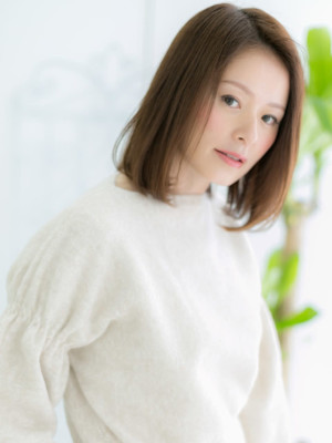 【博多美容室NAVY】かきあげバング×うる艶ぷつっとボブ