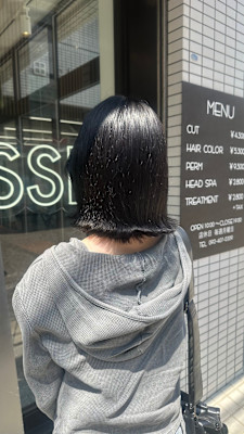 【ゾエ】艶ボブ/黒髪ボブ/外ハネ/ぷつっと/学生カット