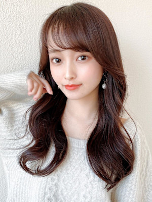 イメチェン姫カットレイヤーロングニュアンスカラー美髪