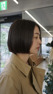 切りっぱなしボブ/ボブ/オリーブ