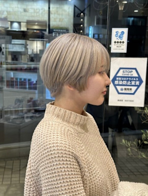 #ハイトーン #ショート #ベージュ #ベージュカラー