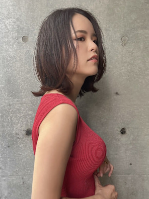 ひし形　外はね　ミディアムボブ【銀座/有楽町】30代40代