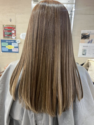 30.40代白髪ぼかしハイライトピュアベージュ