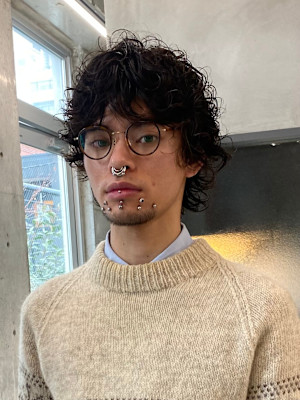 スパイラルパーマ/ハードパーマ/メンズショートウルフ