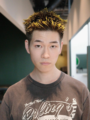 メンズベリーショート/デザインカラー/毛先ポイントカラー